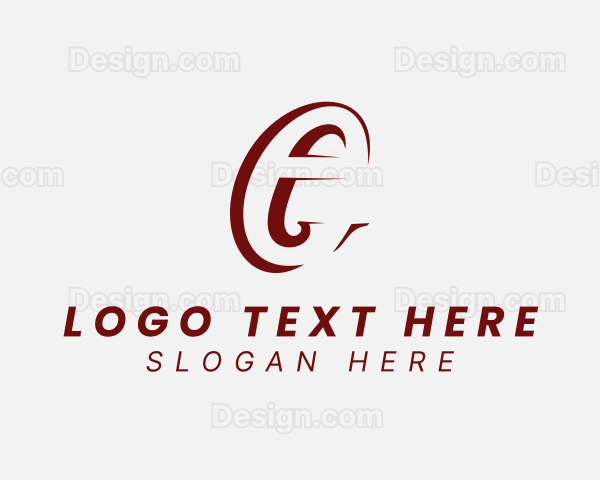 Negative Space Letter E Logo