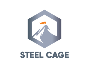 Hexagon Steel Mountain logo design