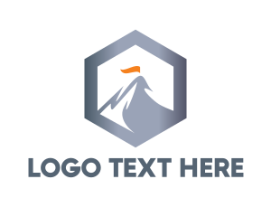 Volcano - Hexagon Steel Mountain logo design
