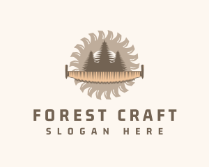 Forest Lumber Saw logo design