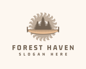 Forest Lumber Saw logo design