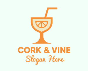 Orange Citrus Cocktail logo design