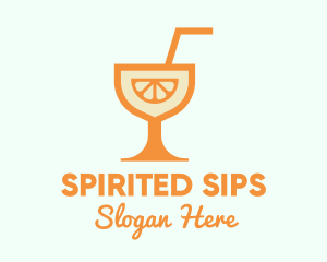 Orange Citrus Cocktail logo design