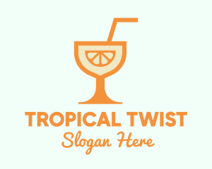 Orange Citrus Cocktail logo design