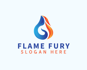 Droplet Flame Element logo design