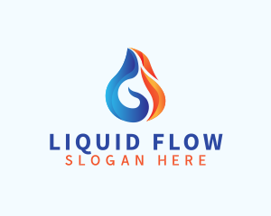 Droplet Flame Element logo design