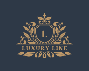 Luxury Floral Shield logo design