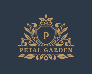 Luxury Floral Shield logo design