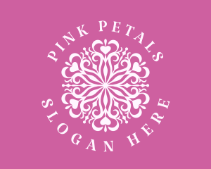 Pink Heart Mandala logo design