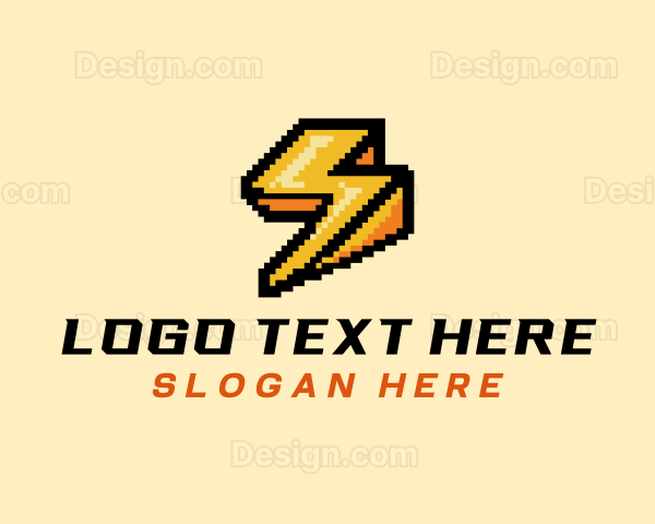 Pixel Lightning Bolt Logo