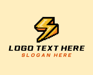 Pixel Lightning Bolt logo