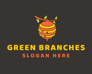 Tree Branch Beehive logo design