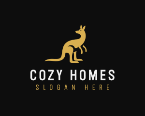 Kangaroo Animal Wildlife logo design