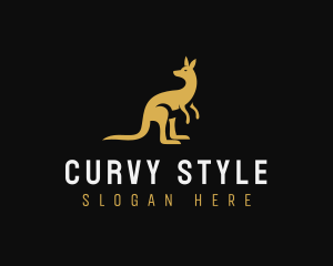 Kangaroo Animal Wildlife logo design