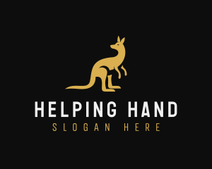 Kangaroo Animal Wildlife logo design