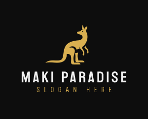 Kangaroo Animal Wildlife logo design