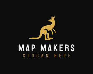 Kangaroo Animal Wildlife logo design