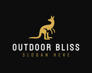 Kangaroo Animal Wildlife logo design