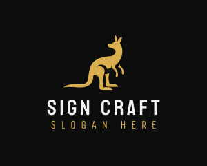 Kangaroo Animal Wildlife logo design