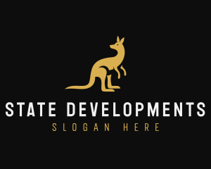 Kangaroo Animal Wildlife logo design