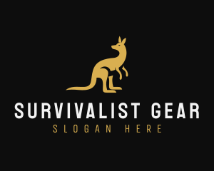 Kangaroo Animal Wildlife logo design