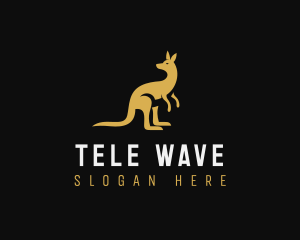 Kangaroo Animal Wildlife logo design