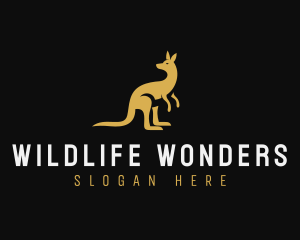 Kangaroo Animal Wildlife logo design