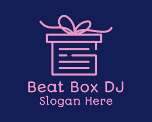 Pink Gift Box Document logo design