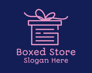 Pink Gift Box Document logo design