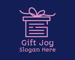 Pink Gift Box Document logo design