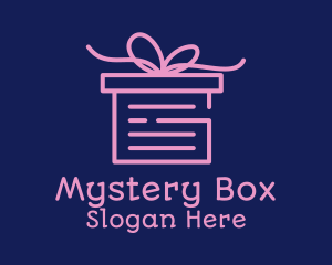 Pink Gift Box Document logo design