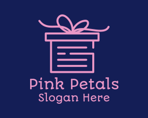 Pink Gift Box Document logo design