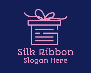 Pink Gift Box Document logo design