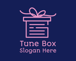 Pink Gift Box Document logo design