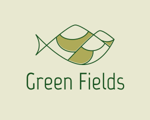 Green Minimalist Fish Hills logo