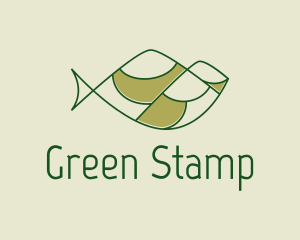 Green Minimalist Fish Hills logo design