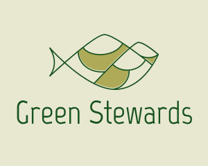 Green Minimalist Fish Hills logo design