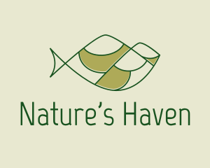 Green Minimalist Fish Hills logo