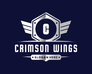 Metallic Industrial Wing logo design