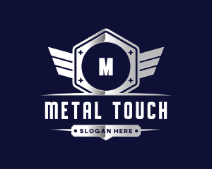 Metallic Industrial Wing logo