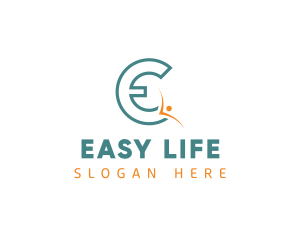 Active Person Letter E logo design