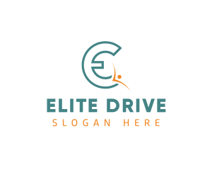 Active Person Letter E logo design