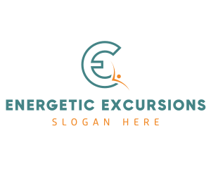 Active Person Letter E logo design