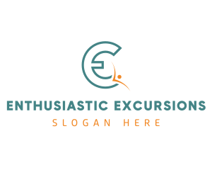 Active Person Letter E logo design