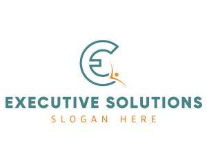 Active Person Letter E logo design