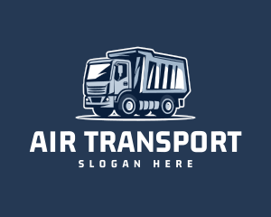 Blue Transport Dump Truck logo design