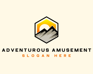 Mountain Sunset Adventure logo design