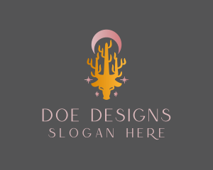 Deer Forest Moon logo design