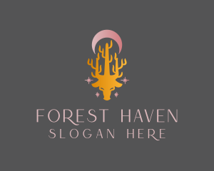 Deer Forest Moon logo design