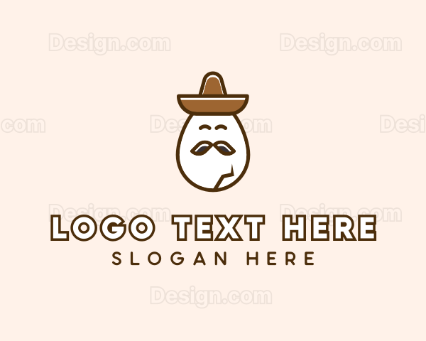 Mexican Mustache Egg Logo